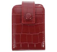 MUSISALY PU Mini Lipstick Bag with Mirror Lightweight Makeup Organizer for Travel Camping Business Trips Red Cosmetic Pouch for Women with Storage for Cash and Cards