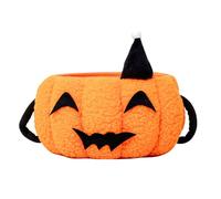 MUSISALY Pumpkin Cotton Rope Storage Basket, Hand-Woven Organizer, Small Orange Desktop Woven Basket for Halloween Candy and Nursery Storage