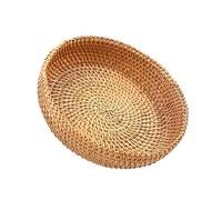 MUSISALY Rattan Storage Basket with Lid Lightweight and Wearable Tea Storage Container for Snacks and Dried Fruit for Leisure Time and Sharing with Guests