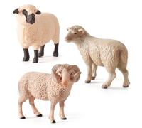 MUSISALY Realistic Curved Horn Sheep Model for Educational Playset, Solid Wildlife Animal Figurine Ornament for Room Decoration