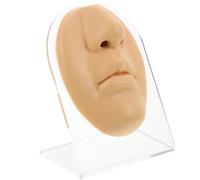 MUSISALY Realistic Silicone Face Model for Piercing Practice with Stand, Beige Fake Face for Piercing Training in Beauty Salons and Schools