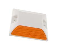 MUSISALY Reflective Plastic Road Studs Aluminum Base, High Visibility Double-sided Driveway Markers, White and Yellow Safety Reflectors for Roads, Parking Lots, and Traffic Signage