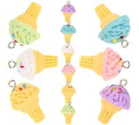 MUSISALY Resin Ice Cream Accessories Charms that Will Not Hurt Your Hands and 12pcs, Delicate Ice Cream Jewelry Pendants Are Not Easy to Deform Necklace Making DIY Craft Projects