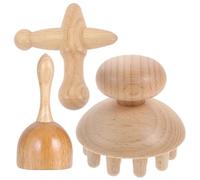 MUSISALY Reusable Wooden Massage Accessories Including Mushroom Head Massager and Massage Cup for Home and Office Muscle Relief
