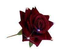 MUSISALY Rhinestone Red Rose Hairpin Hair Stick for Buns Elegant Ancient Style Wedding Bridal Fashion Accessory