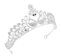 MUSISALY Rhinestone Swan Crown Tiara Silver Bridal Wedding Headpiece Delicate Decorative Bride Headdress for Photography and Party Random Color Random Color