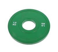 MUSISALY Rubber Coated 1kg Bumper Weight Plate for Barbell - Small Fractional Training Plate for Strength Workout and Dumbbell Accessories, Green