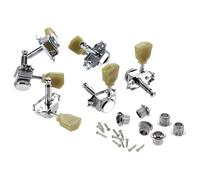 MUSISALY Semi-closed Silver Guitar Locking Tuners with Smooth Gear Engagement and Locking Mechanism, Metal Tuning Pegs for Electric and Acoustic Guitars, for Studio Sessions and DIY