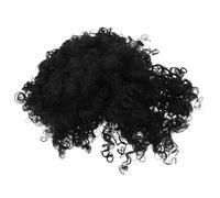 MUSISALY Short Curly Afro Puff Drawstring Wig for Black Women, Synthetic High-Temperature Fiber Bangs, Voluminous Small Curl Hairpiece Suitable for Cosplay and Daily Wear
