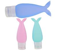 MUSISALY Shower Gel Dispenser Bottles 90ml Emulsion Bottles Set 3pcs Pink Blue Light Green Travel Toiletries