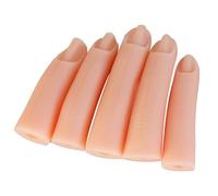 MUSISALY Silicone Manicure Practice Hands Fingers Reusable Lightweight Training Practice Finger Models 5pcs in Khaki Colour for Nail Art Beginners and Salon Artists for Nail Art Design