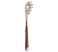 MUSISALY Silicone Pasta Fork with Efficient Draining and Fashionable Design, Khaki Slotted Pasta Utensil for Cooking and Serving Spaghetti the Kitchen