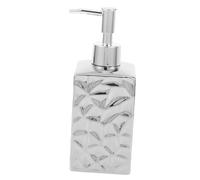 MUSISALY Silver Hammer Texture Ceramic Pump Lotion Bottle Refillable Press Pump Shampoo Dispenser for Hotel Bathroom and Salon for Shampoo Conditioner and Body Wash