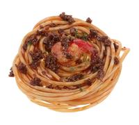 MUSISALY Simulation Spaghetti Artificial Pasta Food Model Beef Sauce and Shrimp Dough, Realistic Miniature Play Food for Kitchen , Pretend Cooking and Restaurant Display in Sets