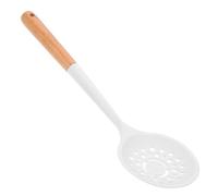 MUSISALY Slotted Spoon Silicone Cooking Utensil Skimmer Spoon and Strainer for Draining Pasta Vegetables and Boiling Liquid Kitchen Colander with Hanging Holes 12.80 in
