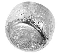 MUSISALY Small Thai Tin Bowl Decorative Carved Container for Pedicure and Foot Soaking, Essential Oil Holder with 10Cm Mouth Diameter for Salon and Home Use