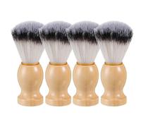 MUSISALY Soft Bristle Shaving Brush with Wooden Handle for Men 4pcs Compact Nylon Hair Brush that Lessens Tangled Strands and Reduces Surface Abrasion, for Beard Grooming and Outdoor Trips