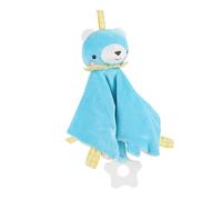 MUSISALY Soothing Security Blanket with Plush Bear Soft Sensory Comforter for Newborns Year Textured Tags for Fine Motor Skills Lightweight Sleep Aid for Cradles and Strollers