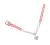 MUSISALY Sparkly Bling Rhinestone Pet Collar for Cats and Small Pets, 3.54' Wide Comfortable Polyester Necklace with Heart-shaped Pendant, Easy to Clean Stylish Jewelry for Everyday Use