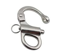 MUSISALY Stainless Steel Fixed Spring Shackle 35Mm 316 Eye Snap Shackle Rigging Chain Buckle for Sailing Boating Yacht Equipment