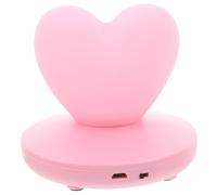 MUSISALY Touch LED Heart Shape Night Light USB Rechargeable Silicone Pink Lamp for Bedside Nursery Bedroom