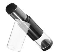 MUSISALY Travel Refillable Foundation Makeup Brush with Press Dispensing Powder Bottle Black Plastic Powder Brush and Finishing for On-the-go Face Application
