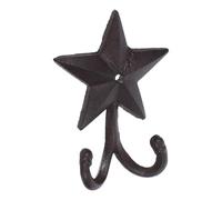 MUSISALY Vintage Decorative Cast Iron Wall Mounted Rack with Star Wrought Iron Hook for Garden and Home Decoration, Outdoor Use with Installation Screws, Classic European Style Black Wall