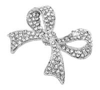 MUSISALY Vintage Silver Alloy Bow Brooch Pin for Women, Elegant Sturdy Fading-resistant Brooches and Pins for Weddings, Birthdays, Clothing Accessory