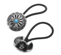 MUSISALY Vintage Western Style Metal Flower Hair Ties Elastic Ponytail Holders for Women Boho Decorative Hair Rope