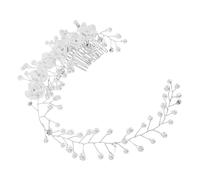 MUSISALY Wedding Headdress Womens Bridal Headband with Teeth Comb Elegant Wedding Hair Accessory for Brides Prom and Special Occasions Floral Hair Band for Bridesmaids and Wedding Guests