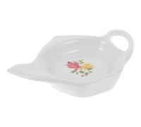 MUSISALY White Ceramic Teapot-Shaped Tea Bag Dish Vintage Style Practical Storage Sauces Plate Snack Bowl Coffee Accessories for Afternoon Tea