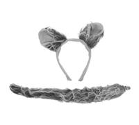 MUSISALY Wolf Ears and Tail Set for Soft Cozy Wolf Costume Accessories Realistic Design for Halloween Cosplay Parties Boy Girl Animal Dress Up