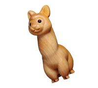 MUSISALY Wooden Alpaca Ornament Carved Animal Figurine Desktop Alpaca Decoration Creative Wood Craft Animal Statue Home Desktop Accessory for