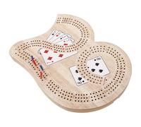MUSISALY Wooden Cribbage Board Game Set with 29-Shape Scoring Board and Pegs Solid Wood Double Player for Two People Table Game