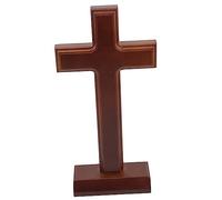 MUSISALY Wooden Cross Ornament Religious Decor for Home Stylish Cross Shaped Table Decor Meaningful for Christians Compact Design for Easy Storage