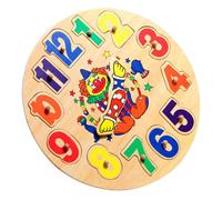 MUSISALY Wooden Educational Clock for DIY Cognitive Learning with Shape Sorting Blocks Fine Motor Skill Development Early Learning Montessori Plaything
