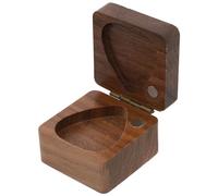 MUSISALY Wooden Guitar Pick Holder Box Present Easy to Carry and Store Composite Material Case with Elegant Square Shape and Rounded for Bass Plectrum and Guitar Picks