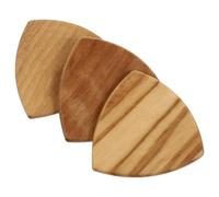 MUSISALY Wooden Guitar Picks 3Pcs Large Triangle Solid Bass Plectrums for Acoustic Guitar Players Finger Protection Accessories