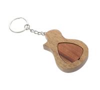MUSISALY Wooden Guitar Plectrum Keychain Storage Box for Guitar Accessories for Guitarists
