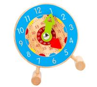MUSISALY Wooden Number Clock for Early Education Cognitive Teaching Clock in Blue Learning Tool to Recognize Time