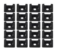 MUSISALY Zip Tie Anchors Saddle Type 100Pcs Black Cable Tie Mount Bases for Office Cable Management and Screw Installation