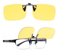 Musivon Clip on Night Driving Glasses for Men Women - Polarized UV Protection Anti-Glare Over Glasses Flip Up Night Driving Glasses