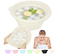 Musiwanna Silicone Ice Face Bowl, Face Bowl for Ice, Foldable Ice Bath Facebowl with Built-In Icetray, Collapsible Quick Cooling Facial Washing Basin for Soothe Skin, Wash Basin for Home Use or Travel