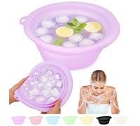 Musiwanna Silicone Ice Face Bowl, Face Bowl for Ice, Foldable Ice Bath Facebowl with Built-In Icetray, Collapsible Quick Cooling Facial Washing Basin for Soothe Skin, Wash Basin for Home Use or Travel