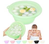 Musiwanna Silicone Ice Face Bowl, Face Bowl for Ice, Foldable Ice Bath Facebowl with Built-In Icetray, Collapsible Quick Cooling Facial Washing Basin for Soothe Skin, Wash Basin for Home Use or Travel