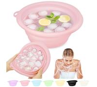 Musiwanna Silicone Ice Face Bowl, Face Bowl for Ice, Foldable Ice Bath Facebowl with Built-In Icetray, Collapsible Quick Cooling Facial Washing Basin for Soothe Skin, Wash Basin for Home Use or Travel