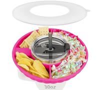 Musiwanna Snack Tray with Lid for Stanley Cup 30oz/887ml, ONLY for 30OZ, Snack Plate Compatible with 30oz Tumbler, Silicone SnackBowl with 3 Compartments, SnackStorage Top Ring