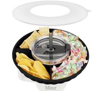 Musiwanna Snack Tray with Lid for Stanley Cup 30oz/887ml, ONLY for 30OZ, Snack Plate Compatible with 30oz Tumbler, Silicone SnackBowl with 3 Compartments, SnackStorage Top Ring