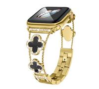 Musk-MSKR Gold Black Women's Watch Band - For Apple Watch Series 10/9/8/7/6/5/4/3/2/1SE/Ultra Women's Watch Bands, Compatible with Apple Watch 38mm 40mm 41mm Band