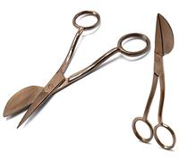 MuskalMed Applique Pelican Duckbill Blade 5.8 Inch - Double Bent Curved Offset Handle Scissors for Embroidery, Fabric, Thread, Knitting, Sewing, Arts & Craft (Rose Gold)